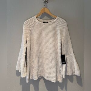 a.n.a Gray Mish Balloon Sleeve Knit Sweater Size Medium NEW